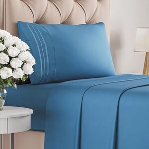 NWT CGK Linens Denim Blue TwinXL Bedding Sheets